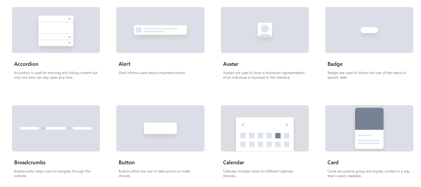 Daisy UI website, on the components page