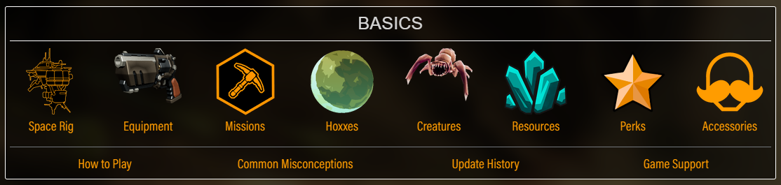 Deep Rock Galactic home page, the main navigation panel cropped out.